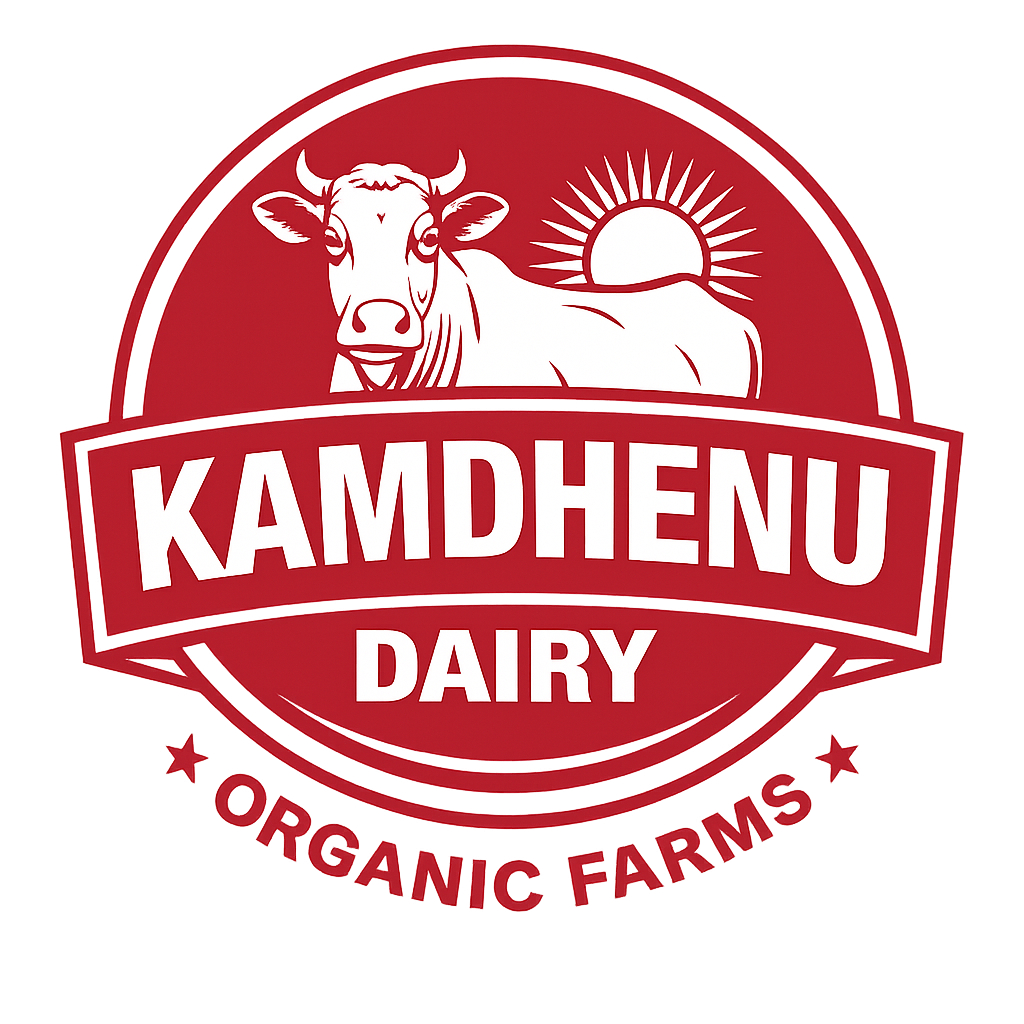 Kamdhenu Dairy A2 Desi Cow Ghee Logo - Pure Bilona Ghee Brand